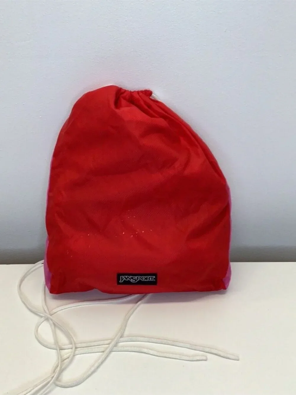 Jansport Red & Pink Vintage Drawstring Bag, Used